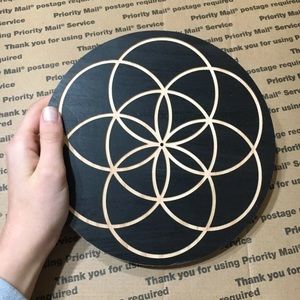 8.5" Seed of life crystal grid black